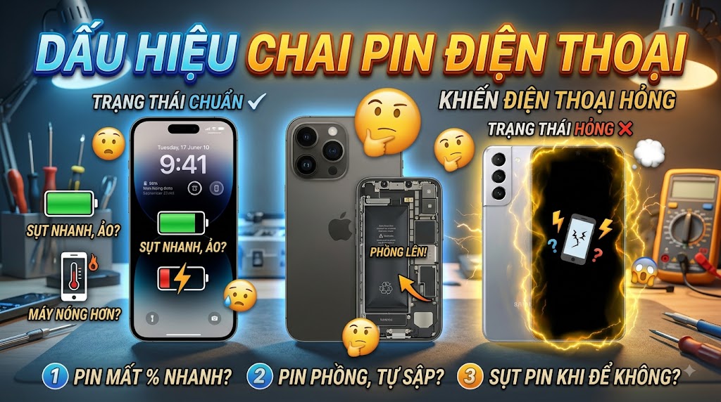 Dấu hiệu chai pin điện thoại và hướng xử lý để giúp pin sử dụng được lâu