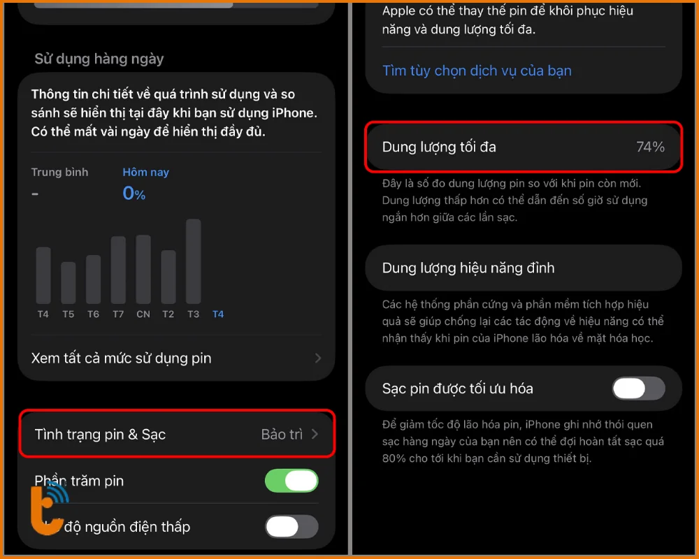 Kiểm tra tình trạng pin iPhone