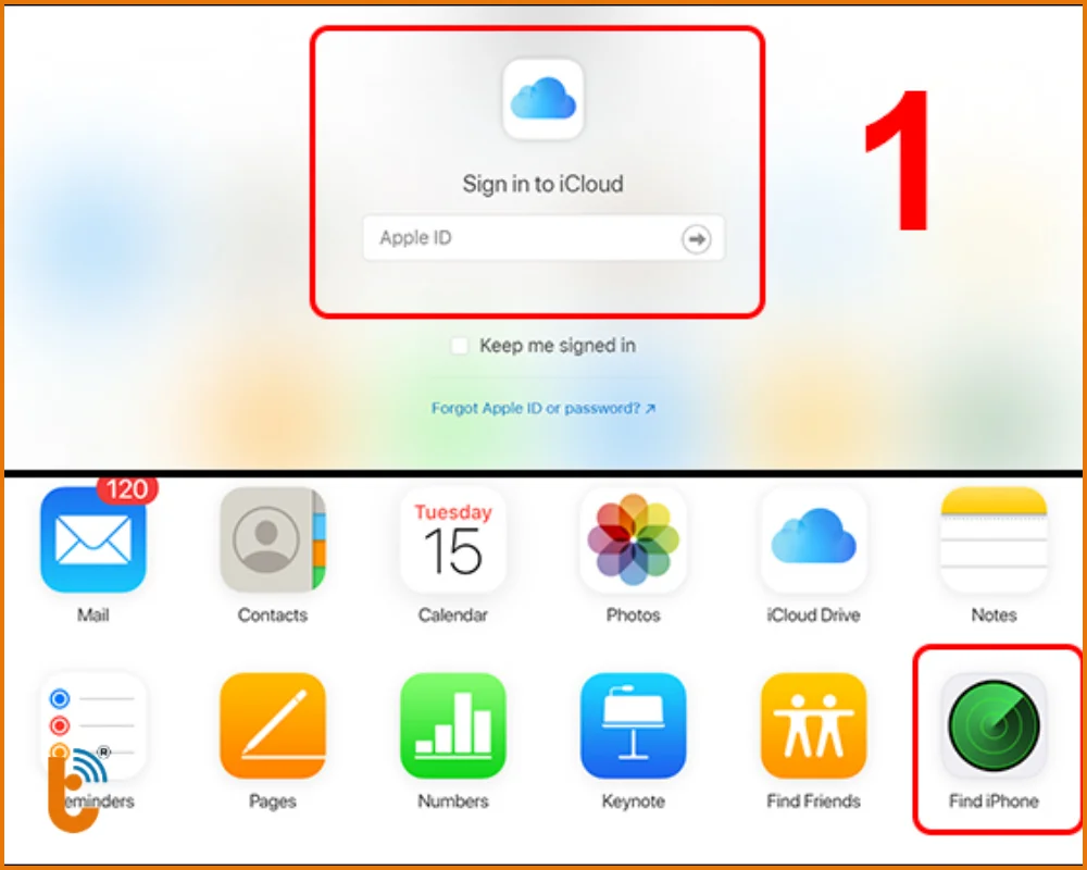 Mở khóa từ xa thông qua tính năng Find Devices trên iCloud