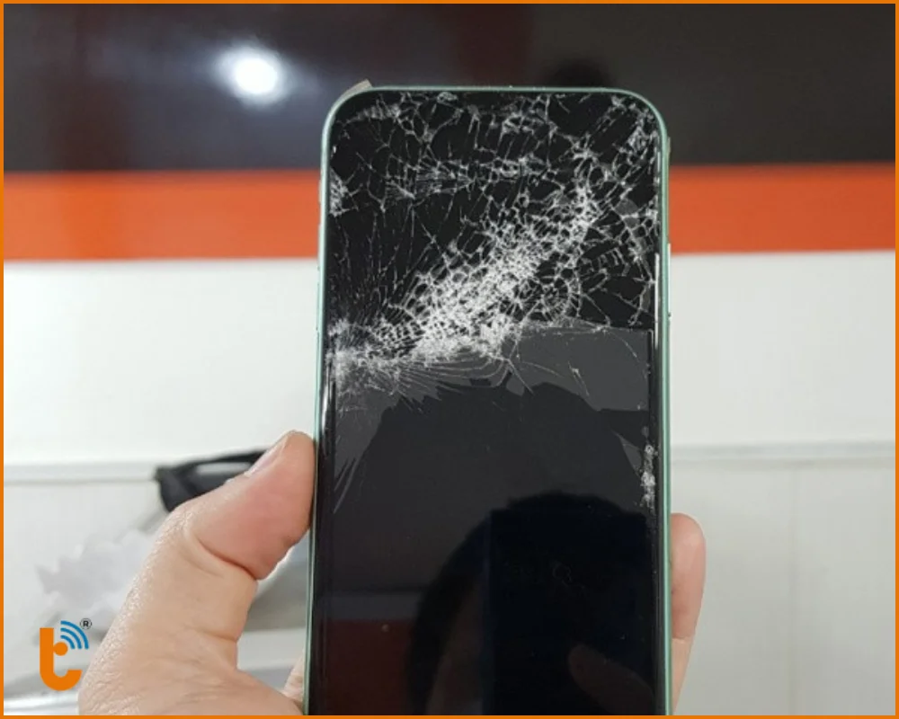 Trường hợp iPhone bị nứt kính bên ngoài