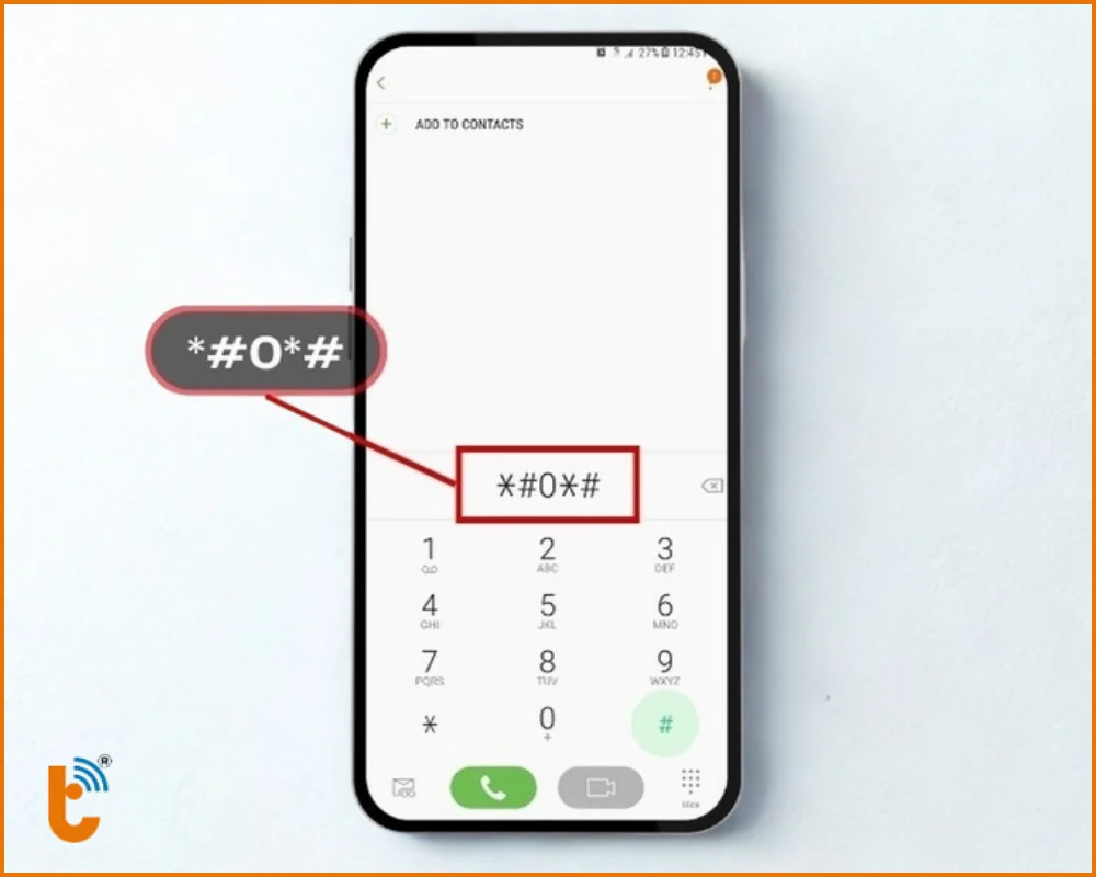 Bấm số gọi rồi gõ dãy ký tự *#0*#