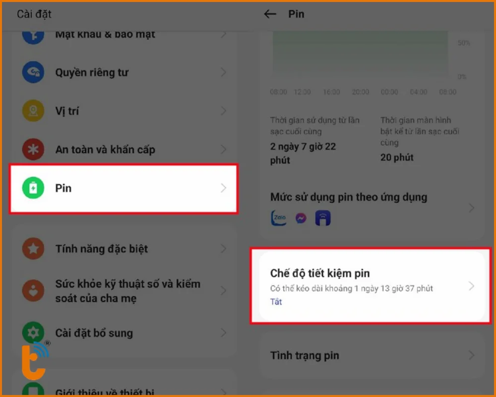 Bật tiết kiệm pin trên Oppo