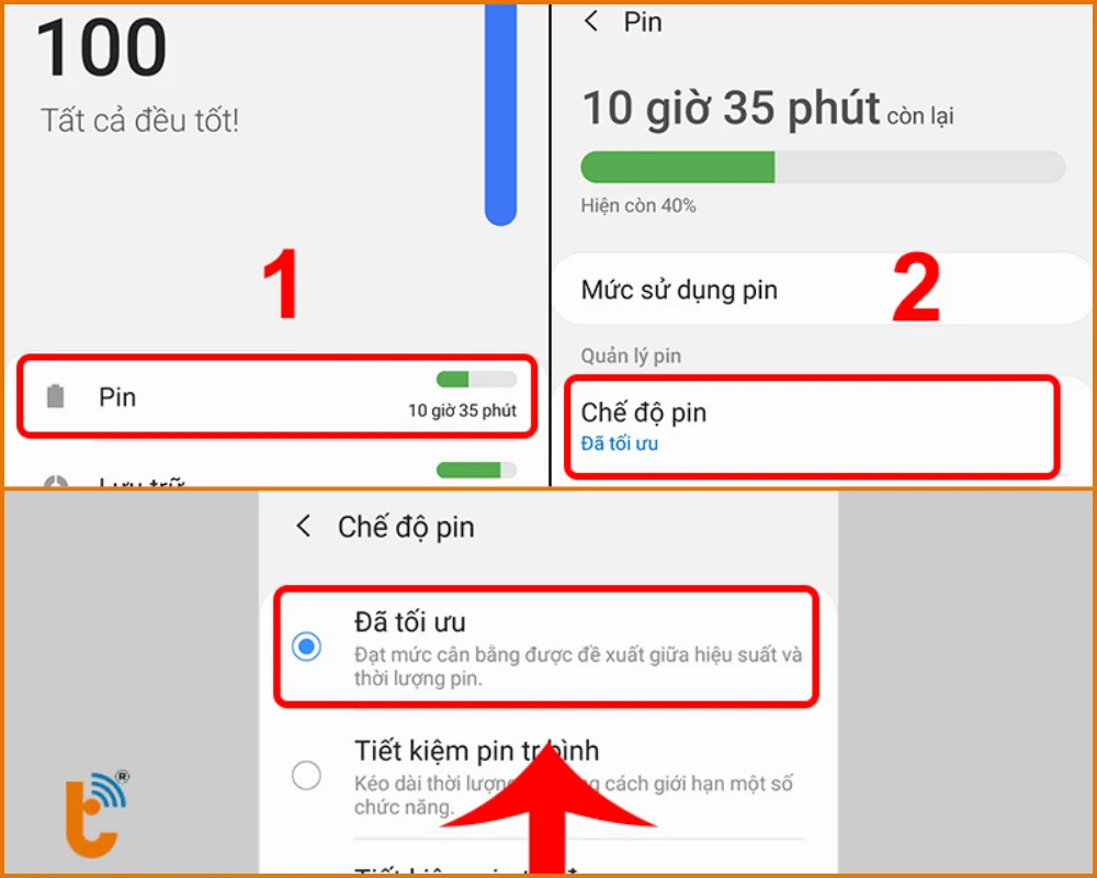 Cách bật chế độ tiết kiệm pin Samsung