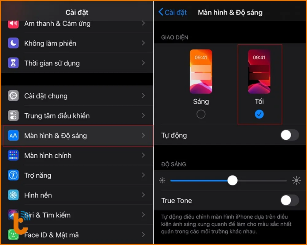 Chuyển sang Giao diện tối khi pin yếu để tiết kiệm pin iPhone