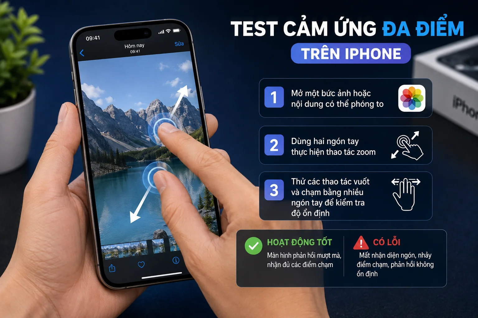 Test cảm ứng đa điểm trên iPhone