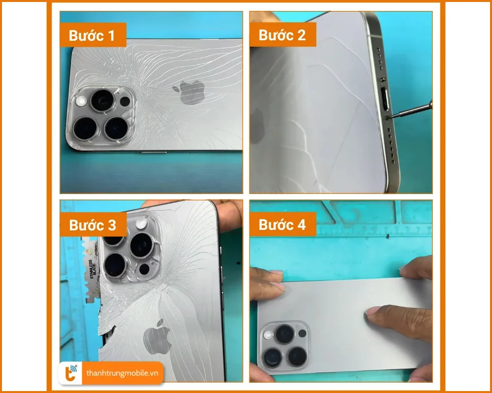 Quy trình thay nắp lưng iPhone 15 Pro Max chuyên nghiệp