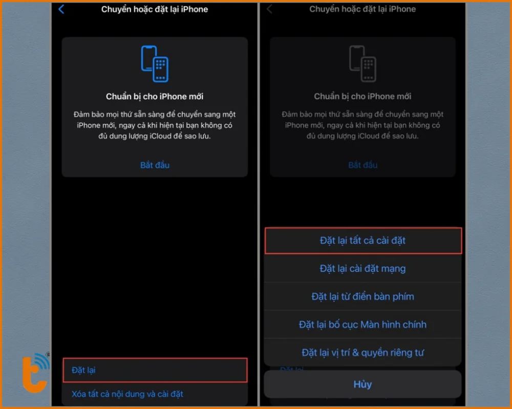 Khôi phục cài đặt gốc iPhone