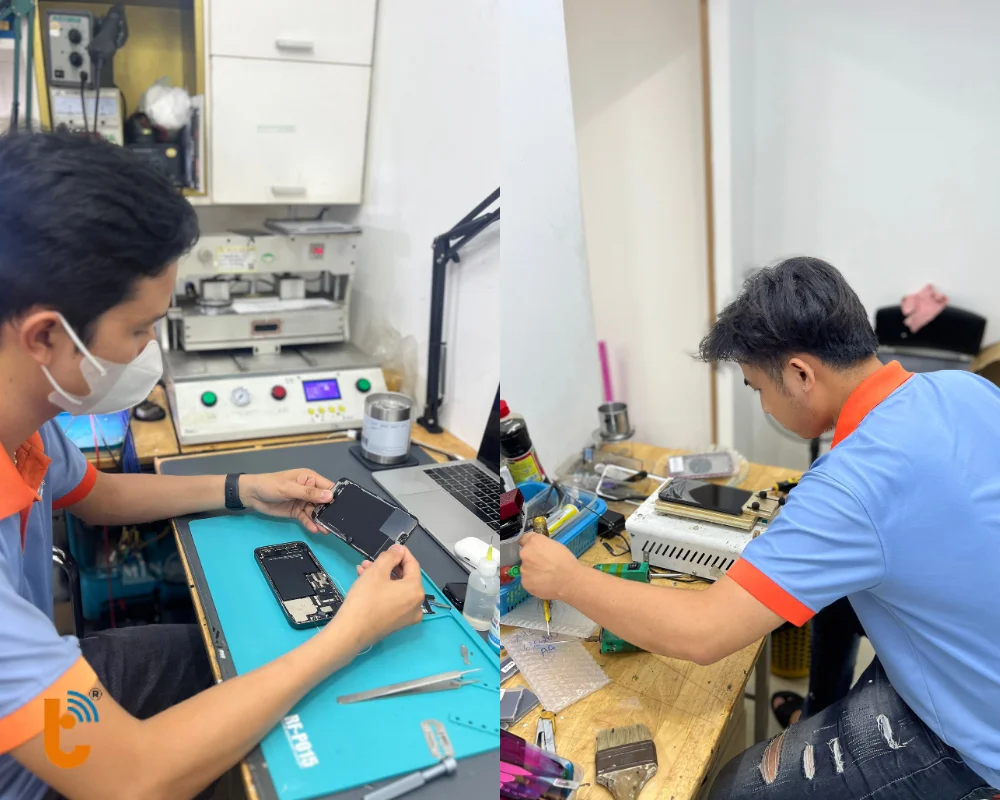 Kỹ thuật viên Thành Trung Mobile sẽ thực hiện theo quy trình chuẩn, minh bạch và có giám sát trực tiếp