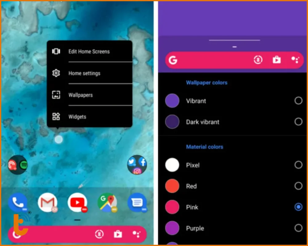 Action Launch cho phép bạn tự động thay đổi màu sắc và chủ để của màn hình chính