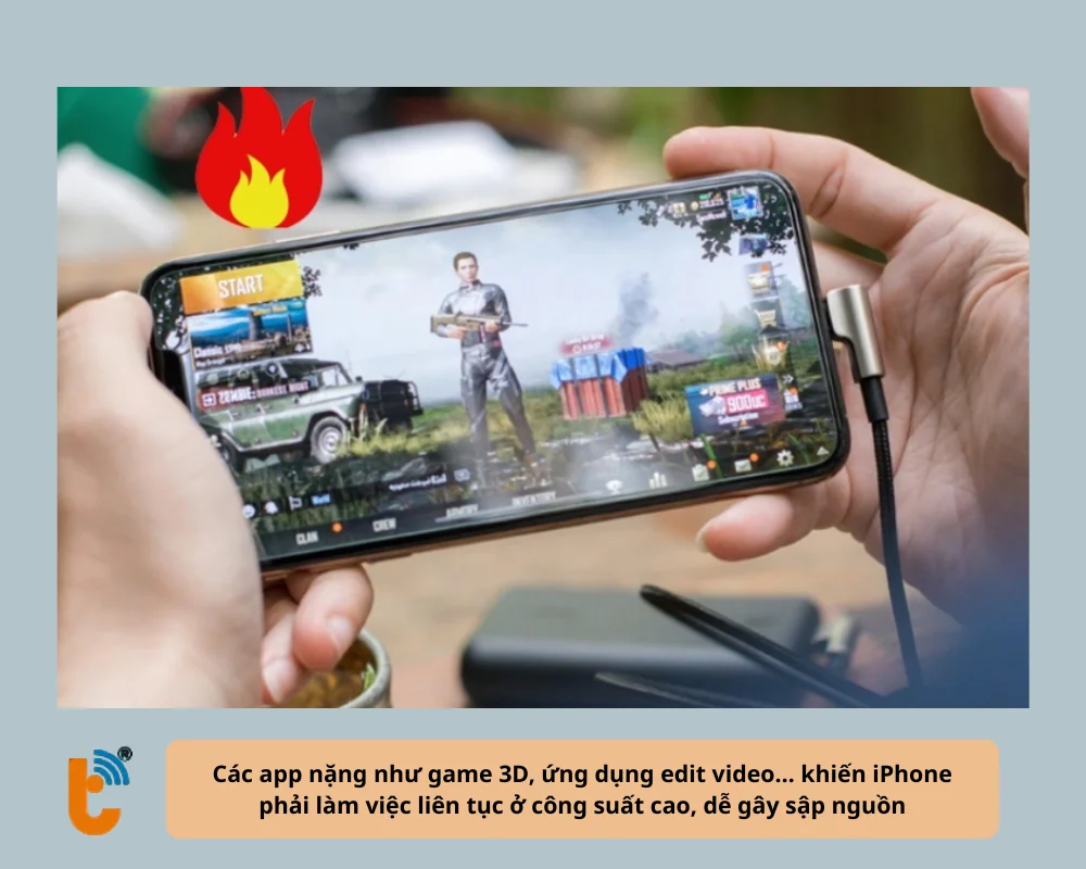 App nặng làm máy quá tải, dễ dẫn đến sập nguồn. 