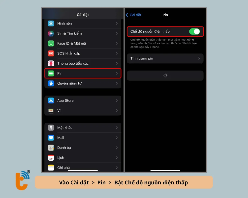 Bật Chế độ Nguồn điện thấp