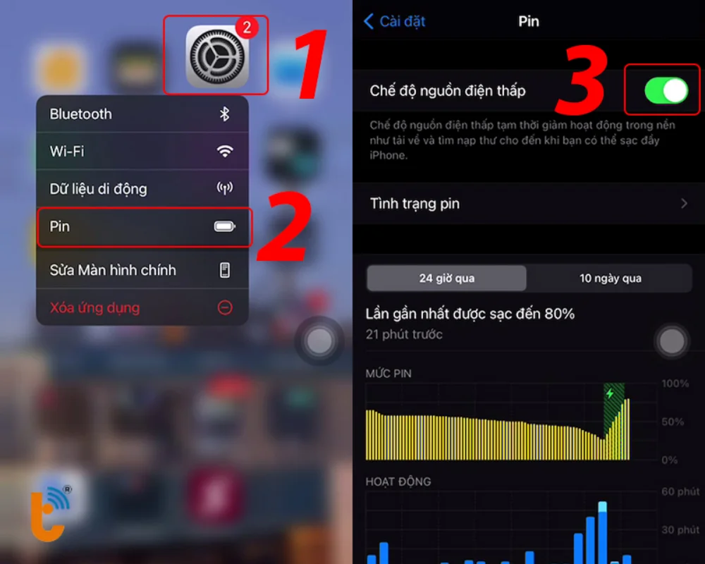 Bật chế độ Nguồn điện thấp sẽ giúp giảm hoạt động nền