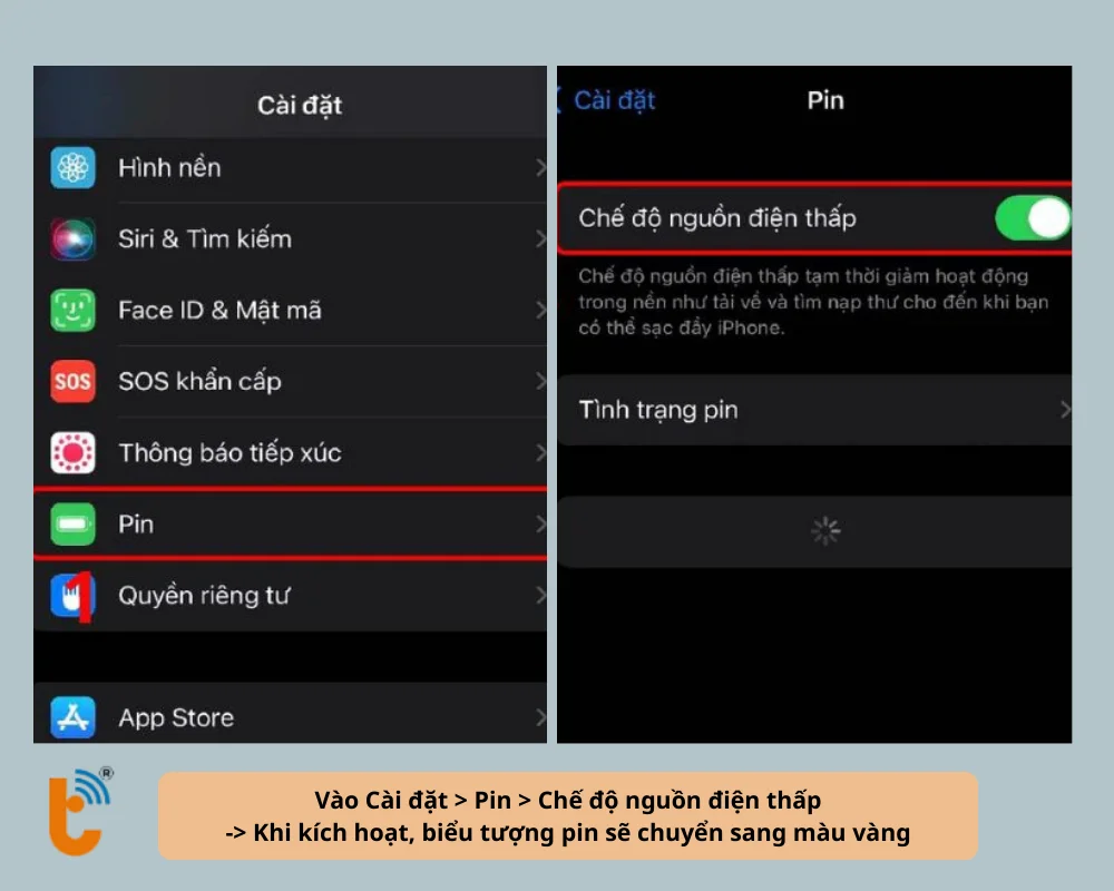 Bật Chế độ Nguồn điện thấp