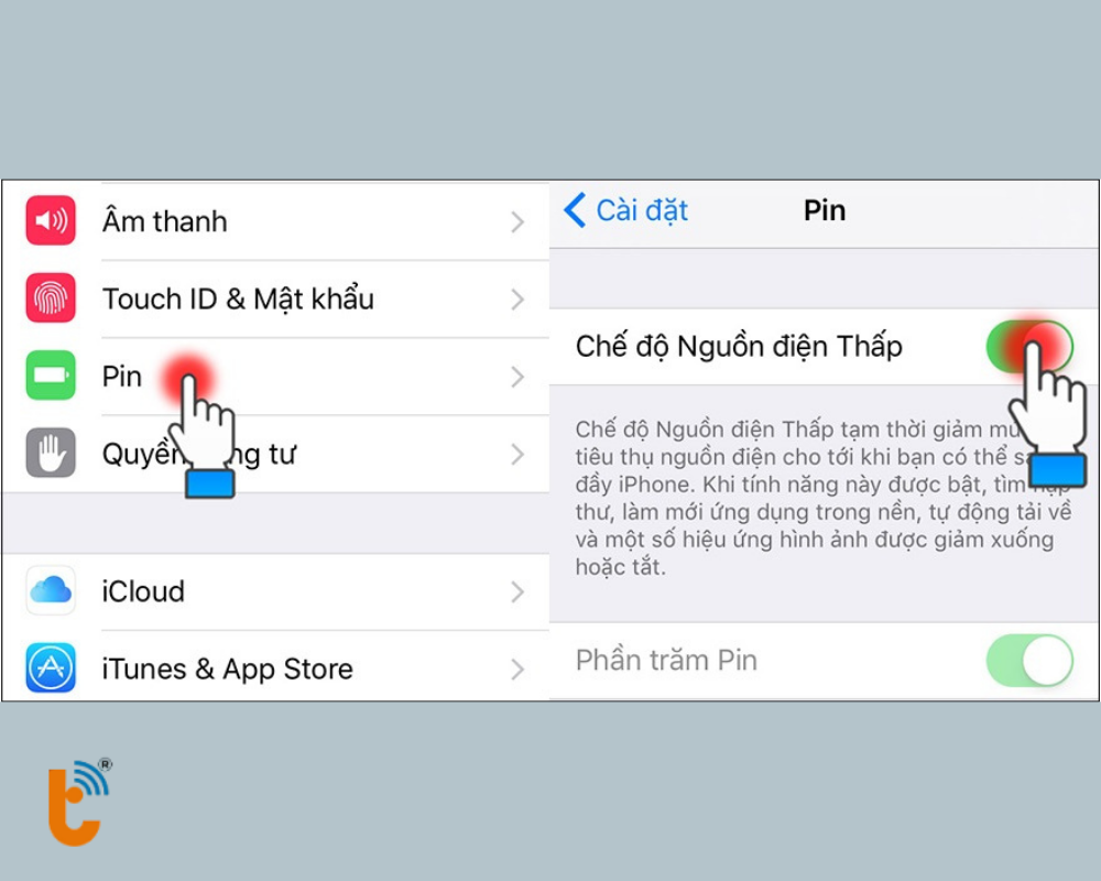 Bật chế độ Nguồn điện thấp trên iPhone