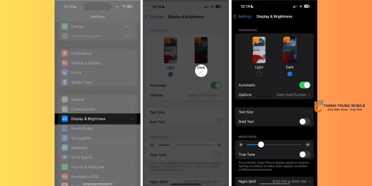 Bật chế độ tối trên iPhone