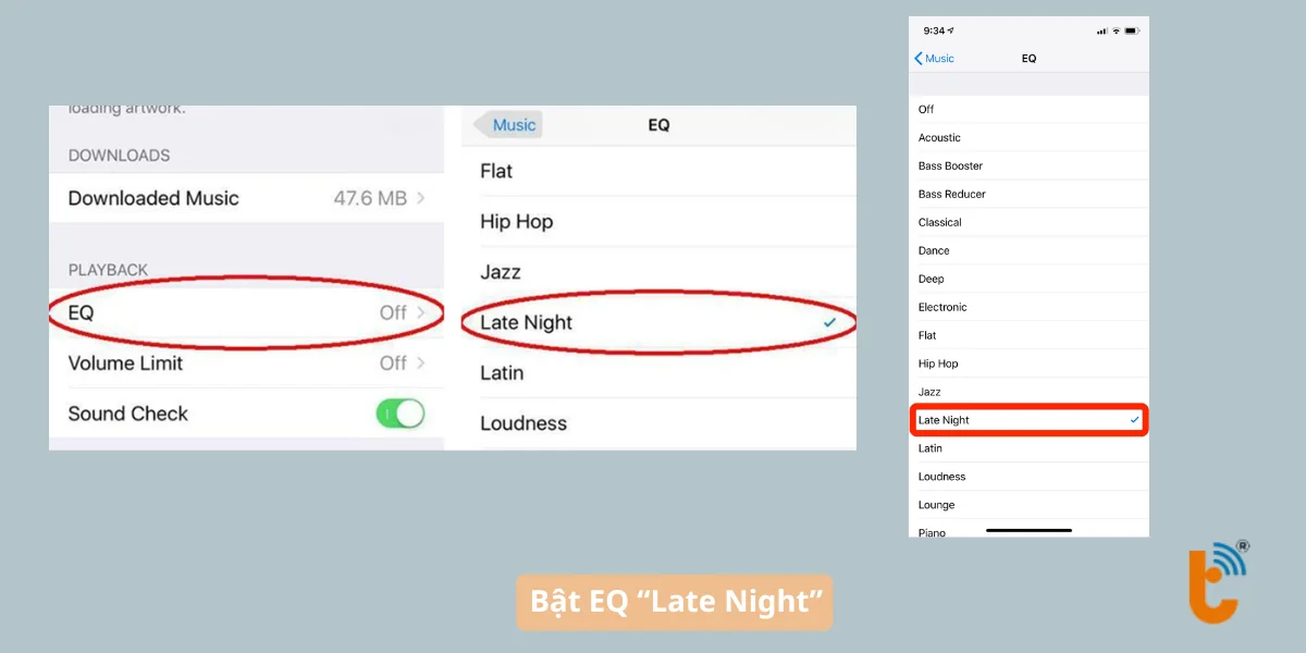 Bật EQ “Late Night”
