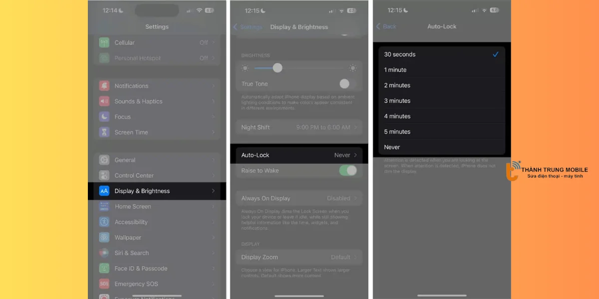 Bật Tự động khóa màn hình