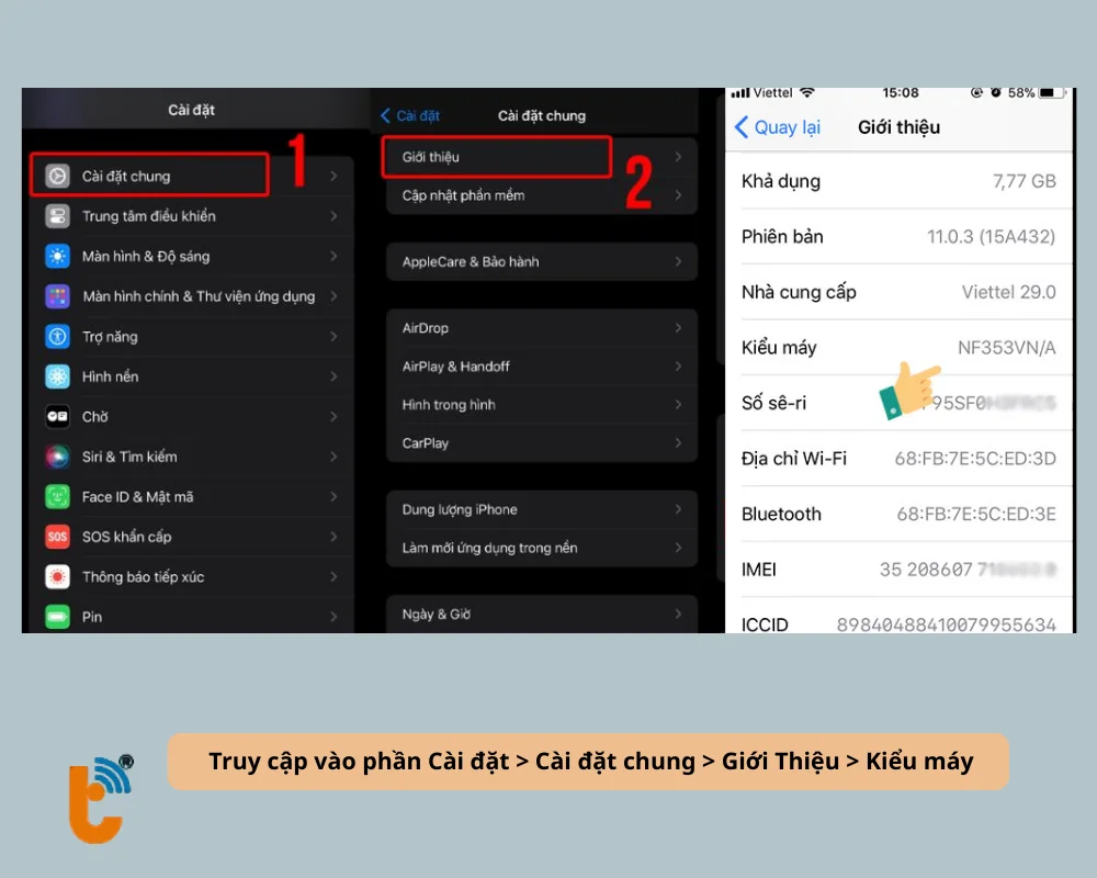 Kiểm tra nhà mạng của iPhone Lock
