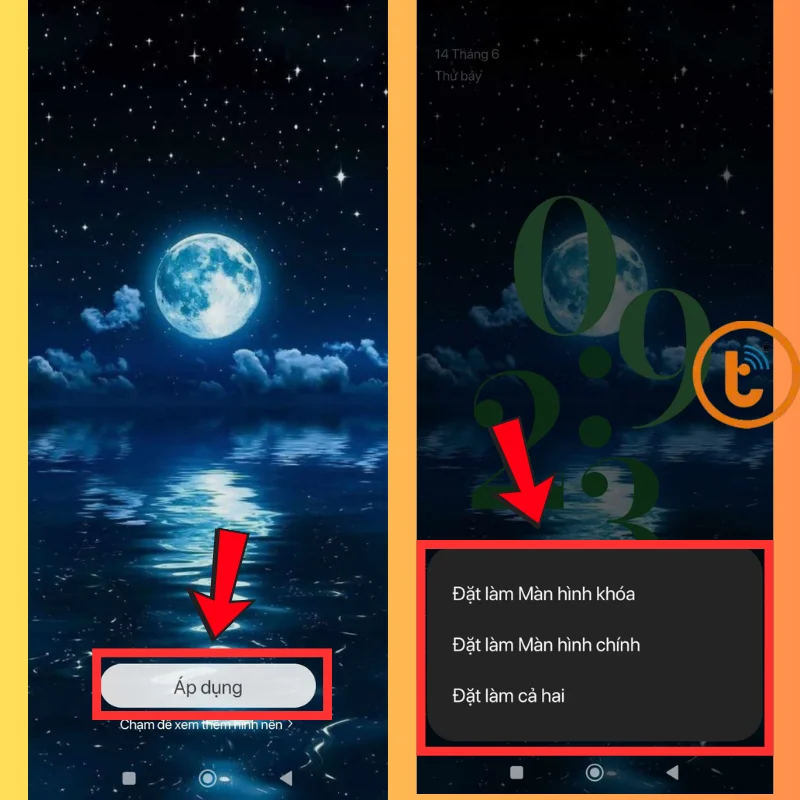 Áp dụng hình nền trên điện thoại Android