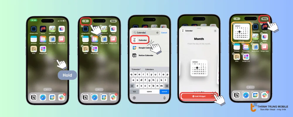 Các bước đưa lịch ra màn hình iPhone