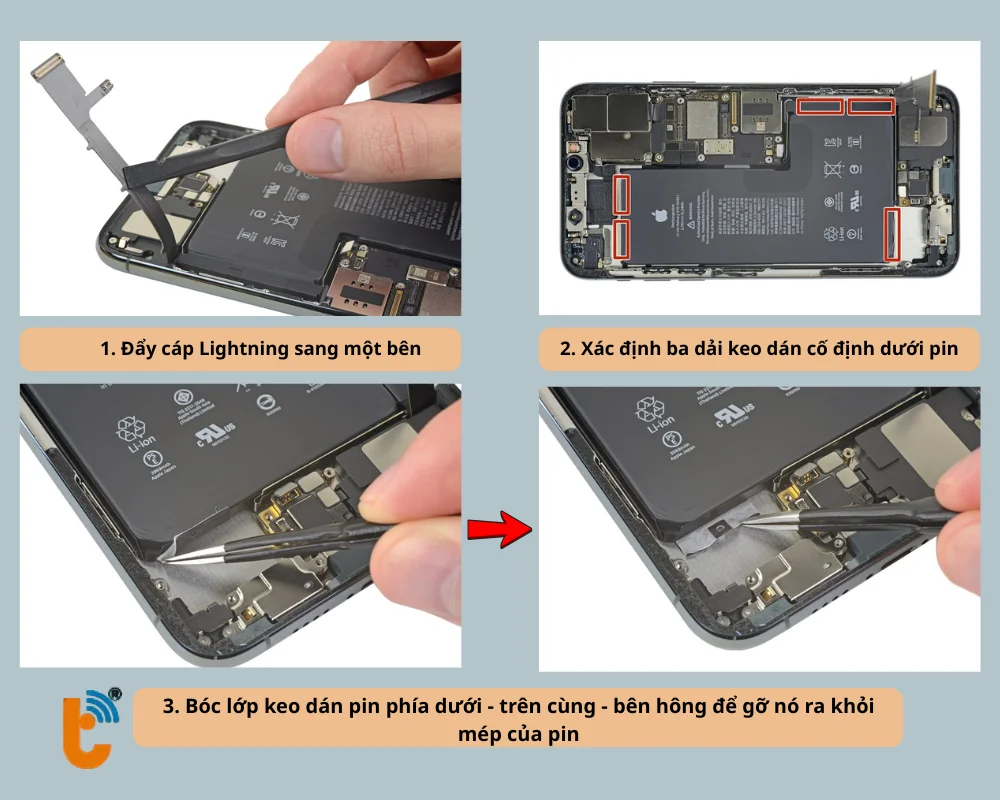 Các bước gỡ pin cũ