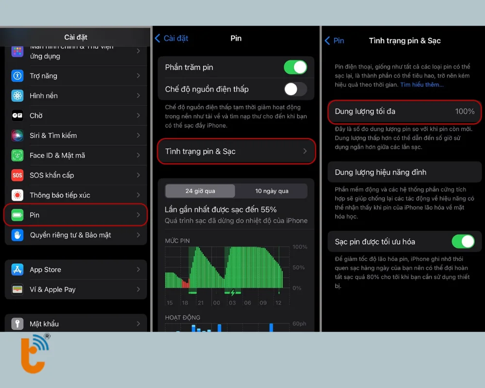 Các bước kiểm tra dung lượng pin iPhone trong cài đặt iOS