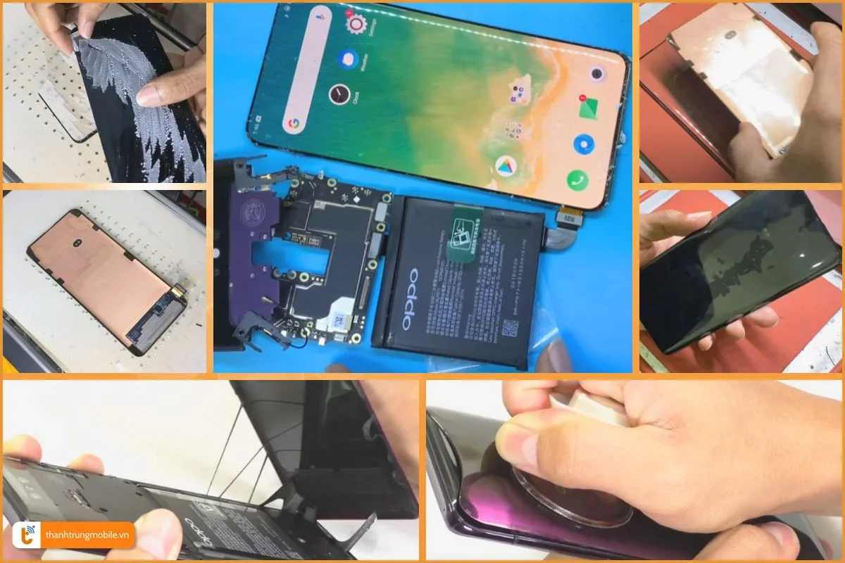 Quy trình ép kính Oppo Find N tại Thành Trung Mobile 