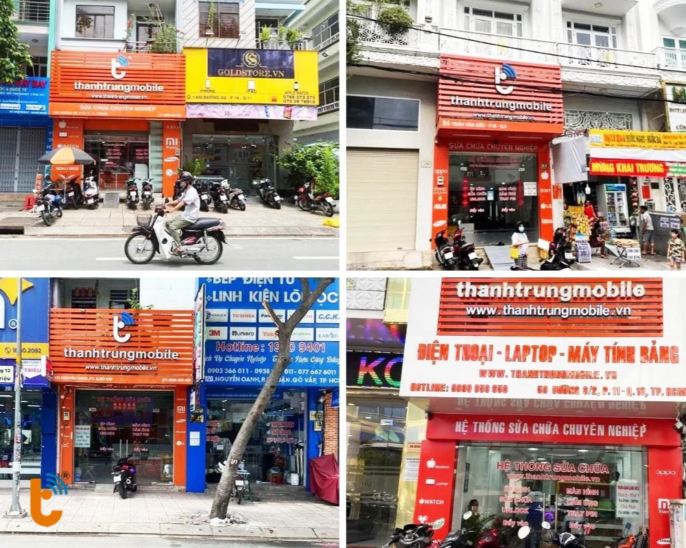 Các cửa hàng sửa chữa Thành Trung Mobile tại Thành phố Hồ Chí Minh