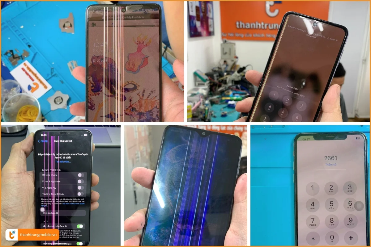 Các dạng sọc màn hình điện thoại