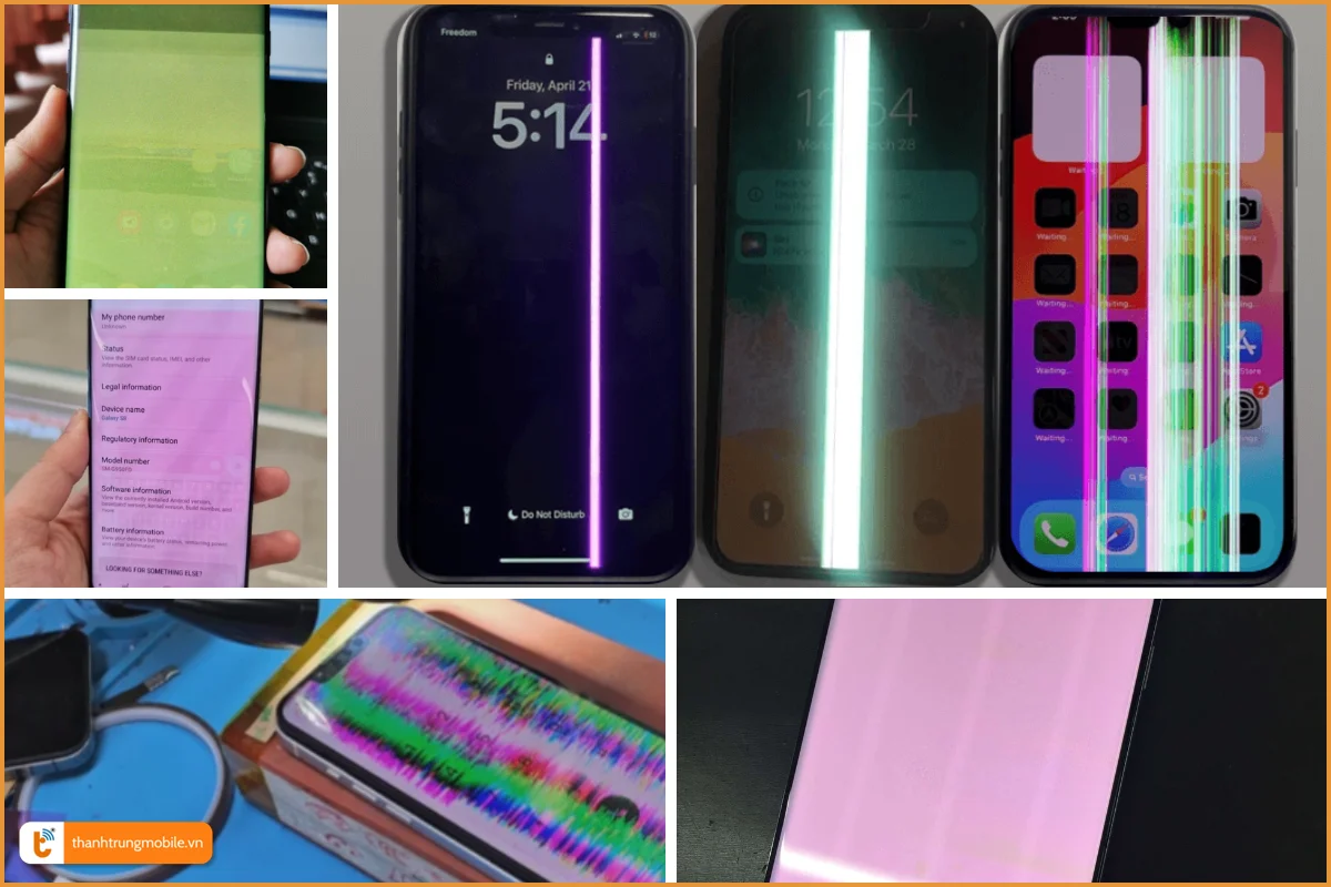 Các dạng sọc màn hình, màn hình lỗi xanh, trắng, hồng