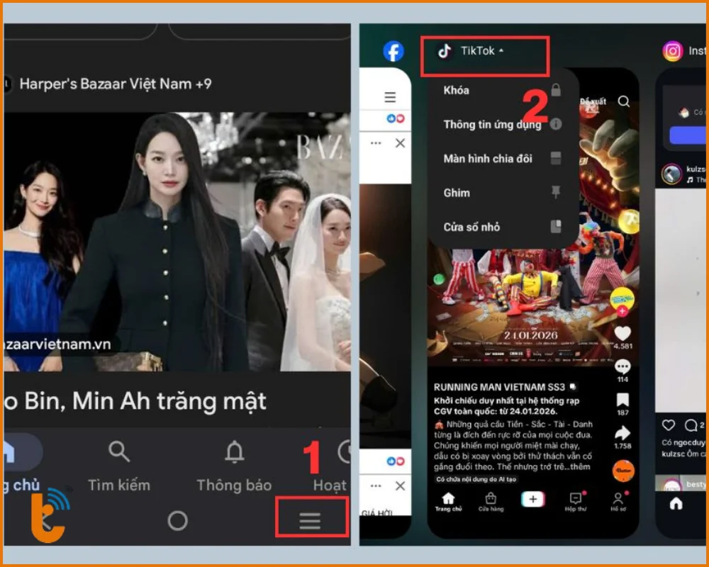 Cách chia đôi màn hình Oppo/Realme/Vivo