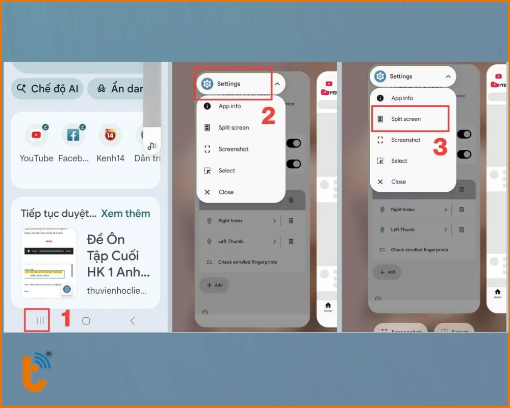 Cách chia đôi màn hình trên điện thoại Samsung