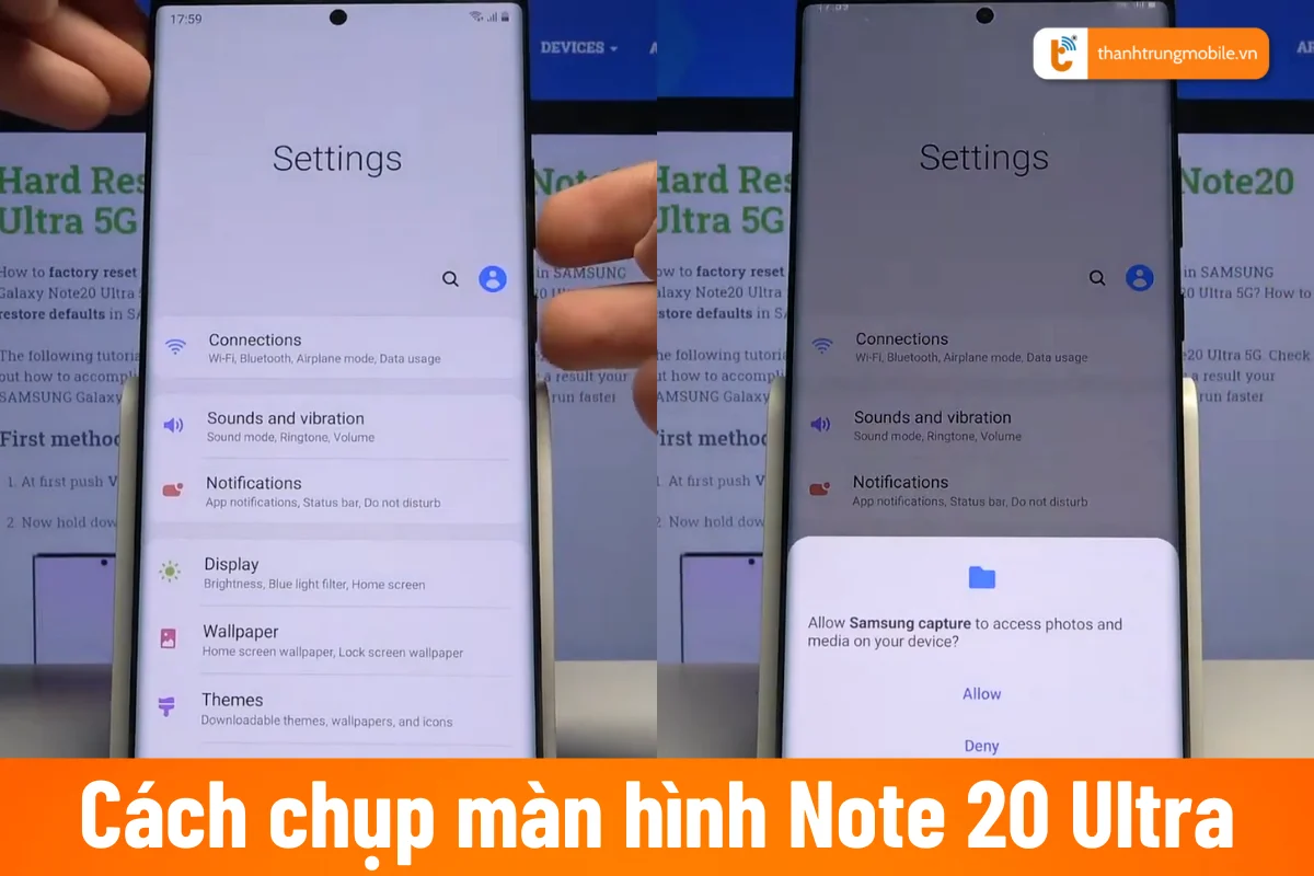 cách chụp màn hình note 20 ultra
