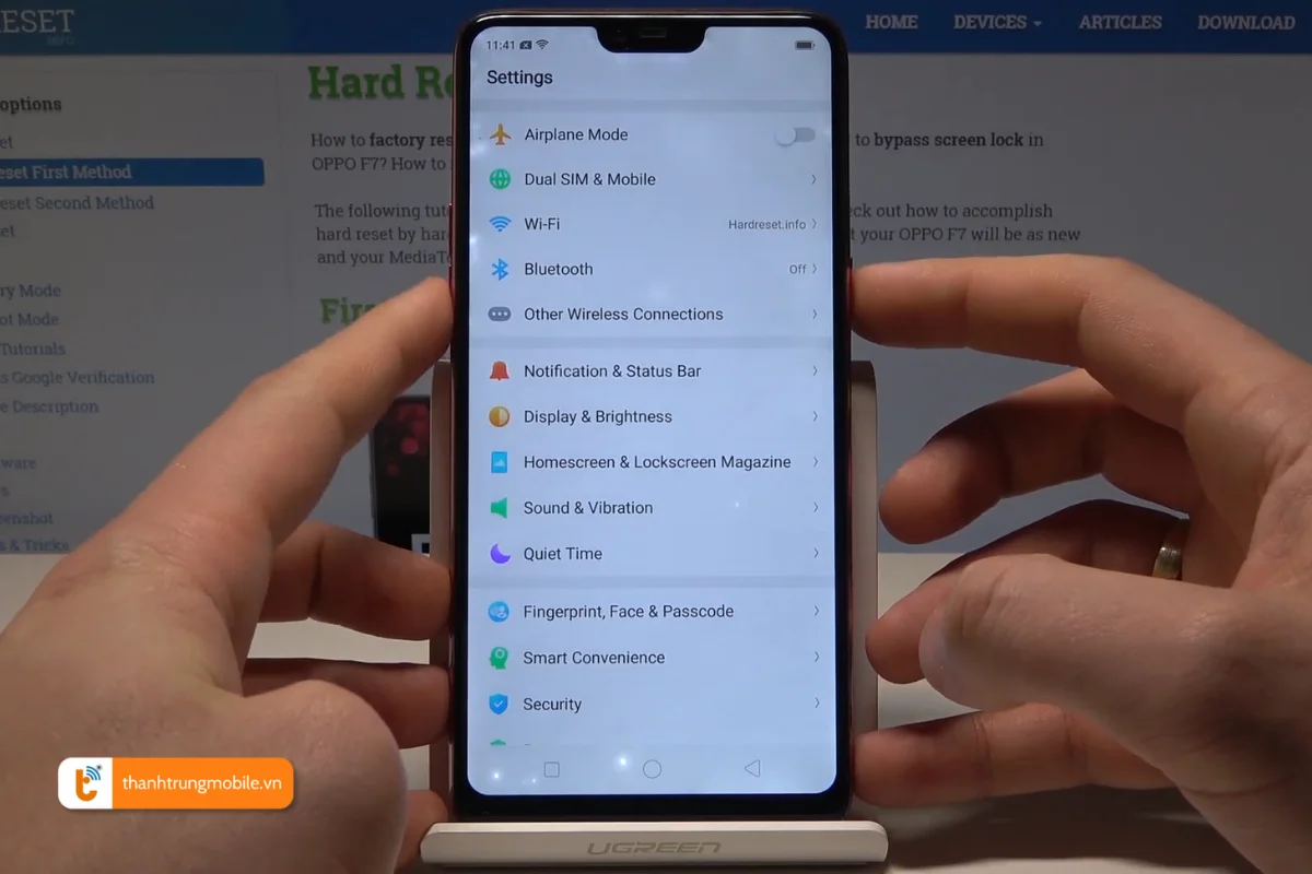 cách chụp màn hình oppo f7