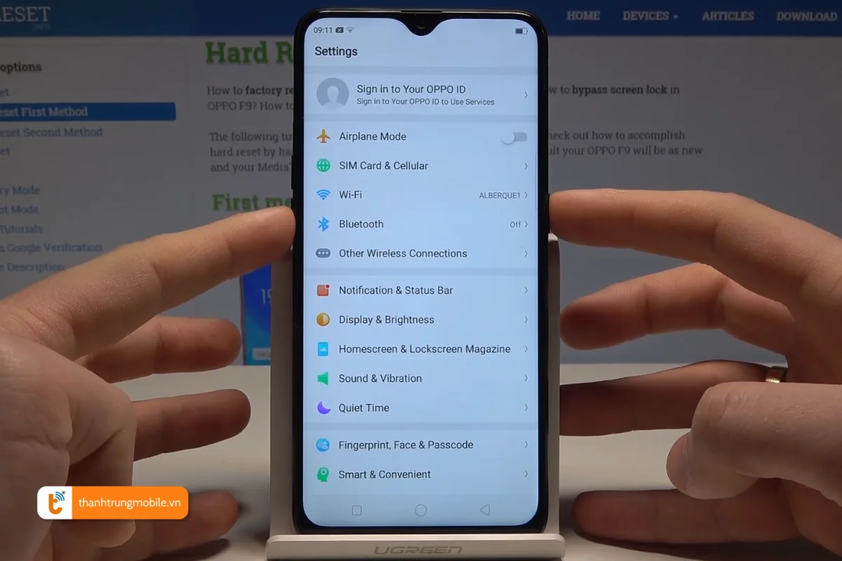 cách chụp màn hình oppo f9