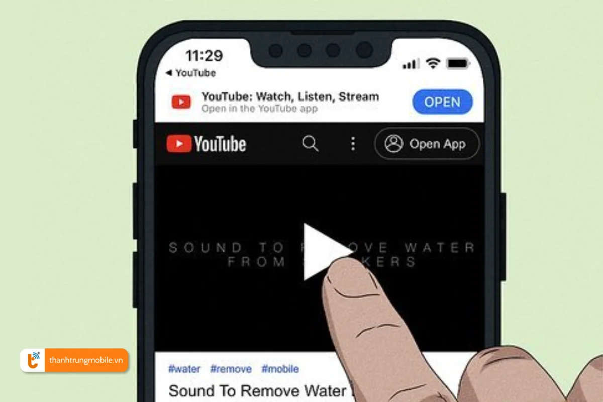 cách đẩy nước ra khỏi loa trên iphone