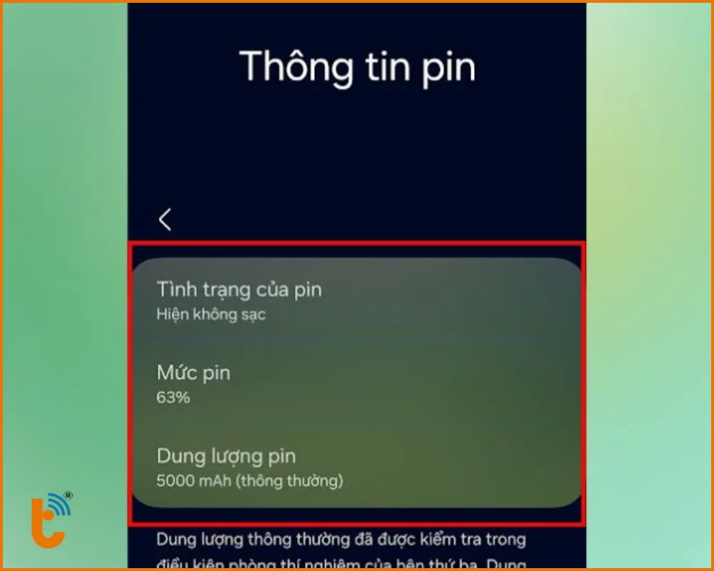 Cách đọc kết quả sức khỏe pin Samsung