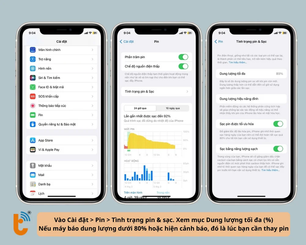 Cách kiểm tra tình trạng pin trên iPhone