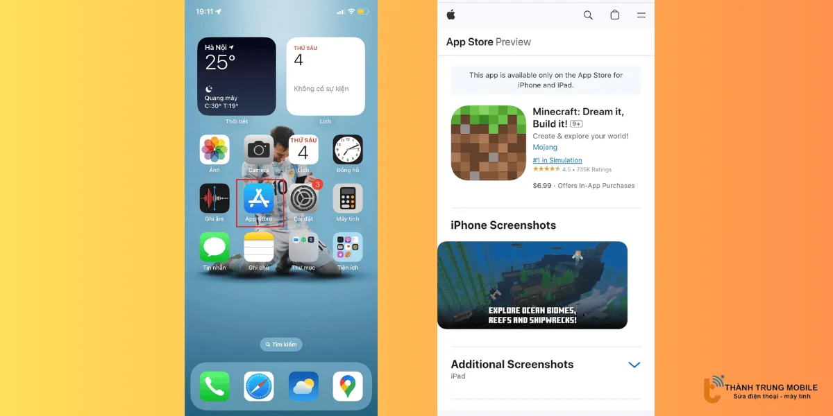 Cách tải Minecraft trên iPhone