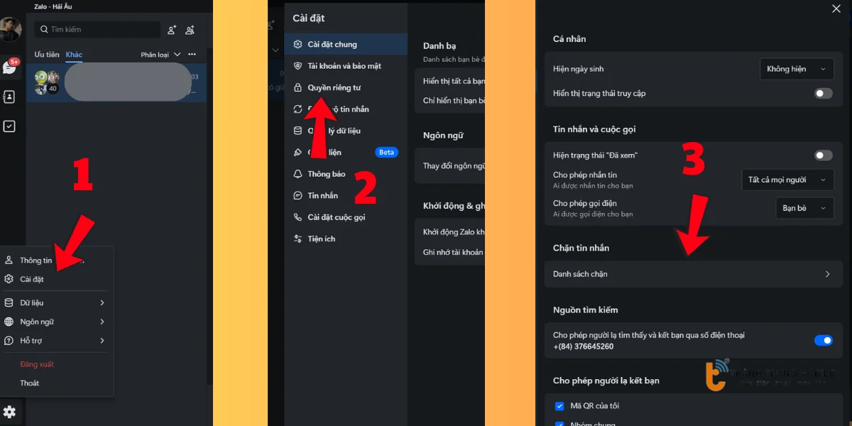 Cách xem danh sách chặn trên máy tính