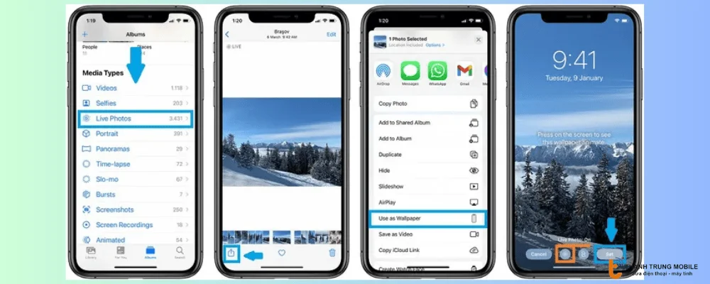 Cài đặt Gif đã tải về làm hình nền