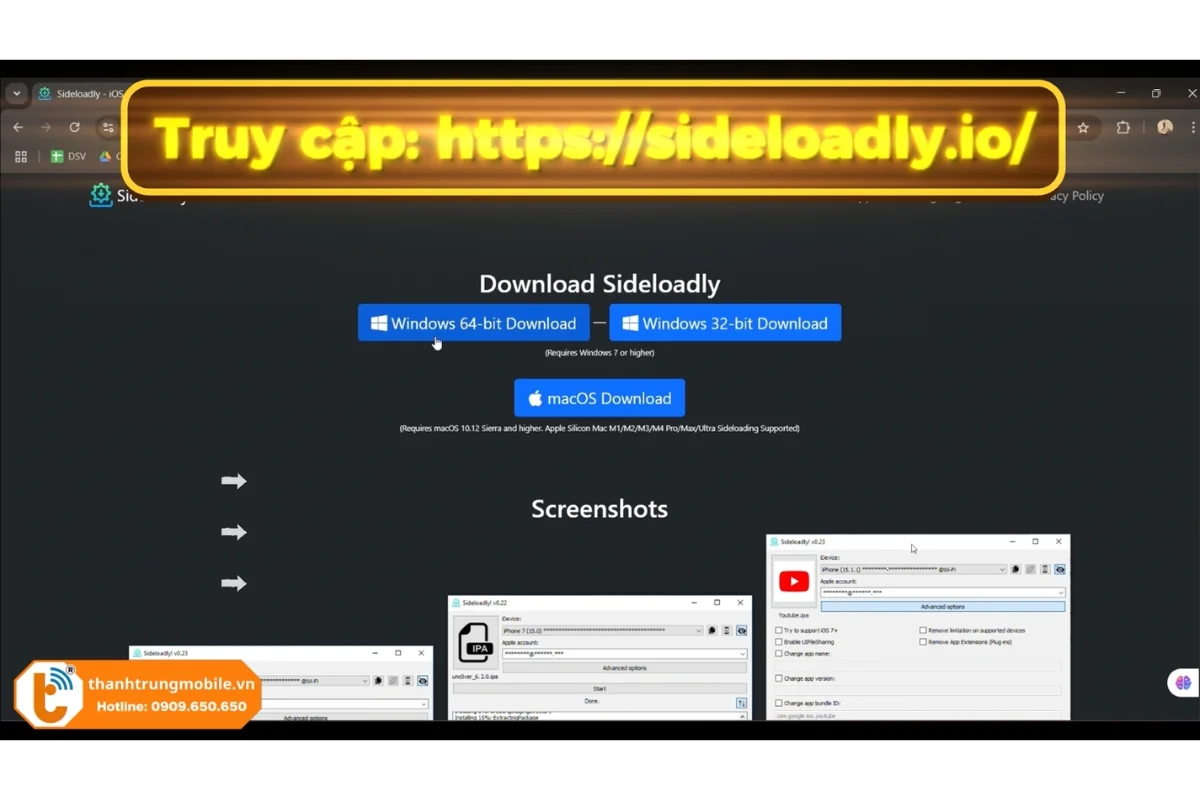 Cài đặt Sideloadly trên máy tính