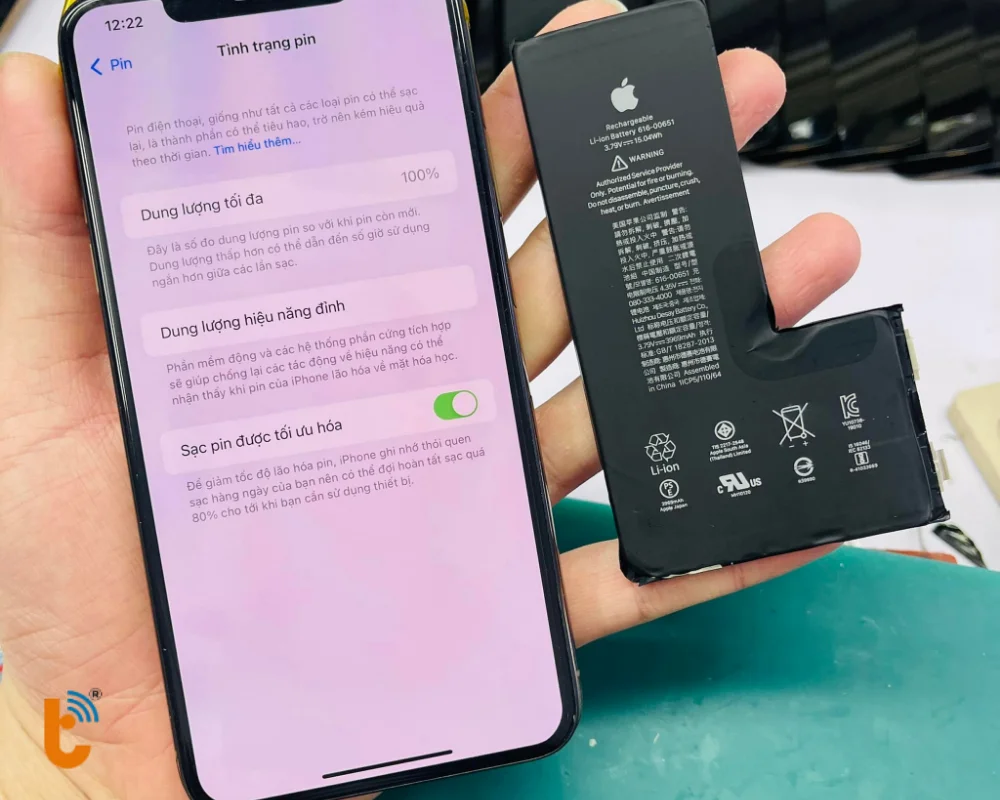 Thành Trung Mobile cam kết pin chuẩn Zin bóc máy 98–100%
