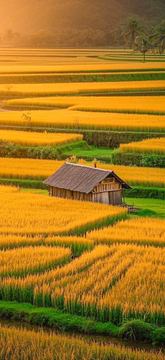 Cánh đồng và làng quê yên bình 10