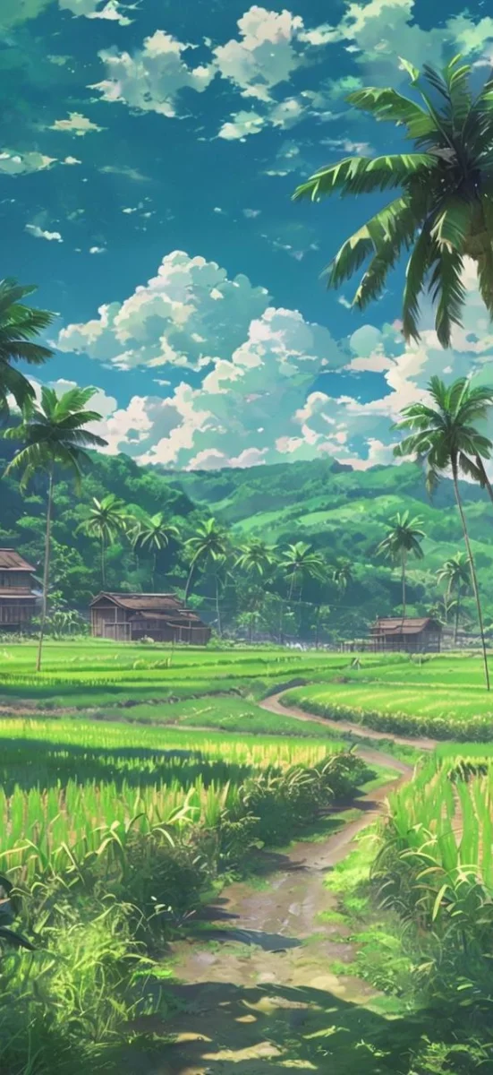 Cánh đồng và làng quê yên bình 2