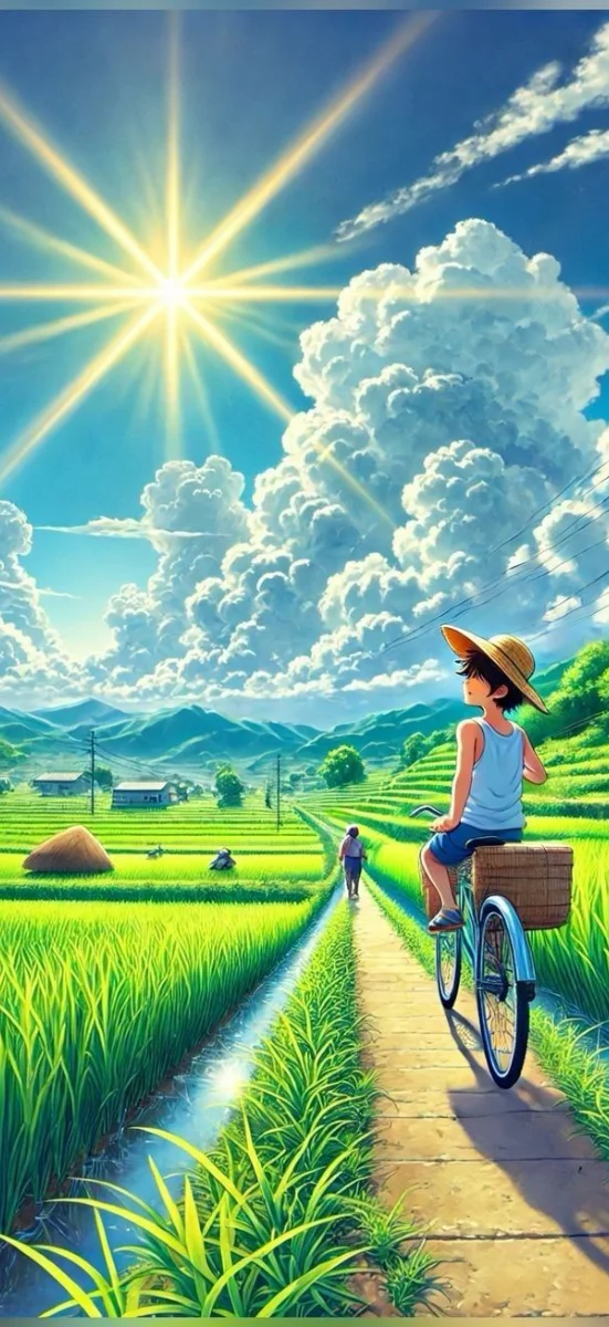 Cánh đồng và làng quê yên bình 5