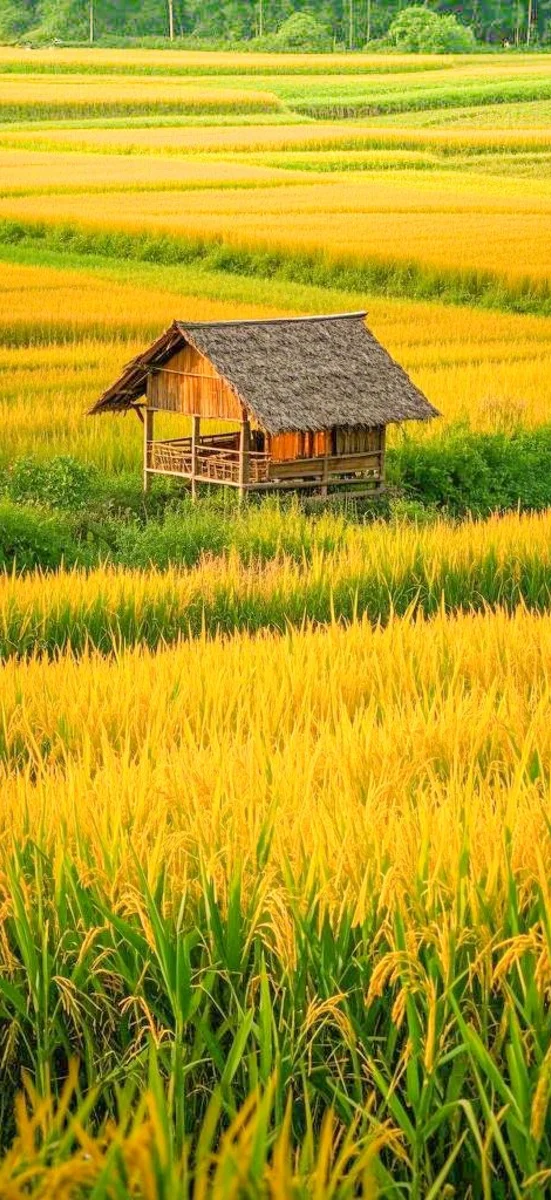 Cánh đồng và làng quê yên bình 9