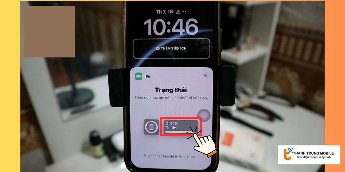 Chạm vào biểu tượng tiện ích pin