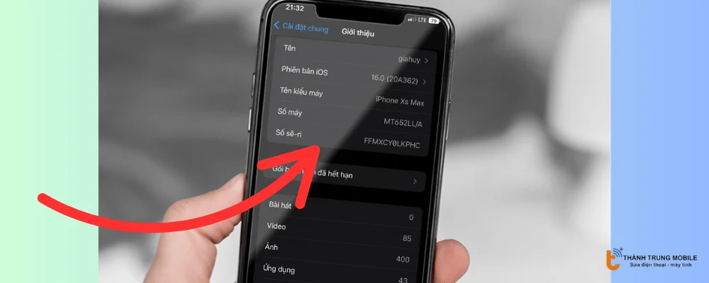 Check số seri iPhone qua cài đặt