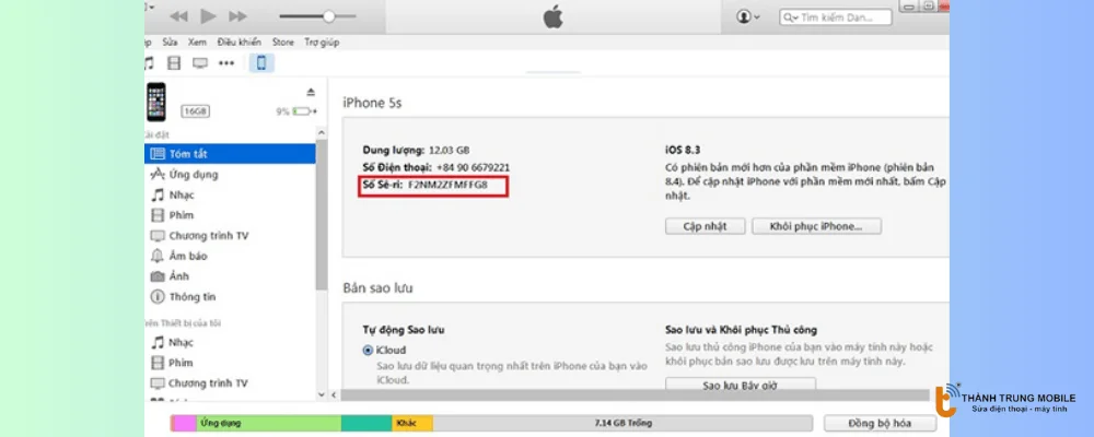Check số seri thông qua iTunes hoặc Finder